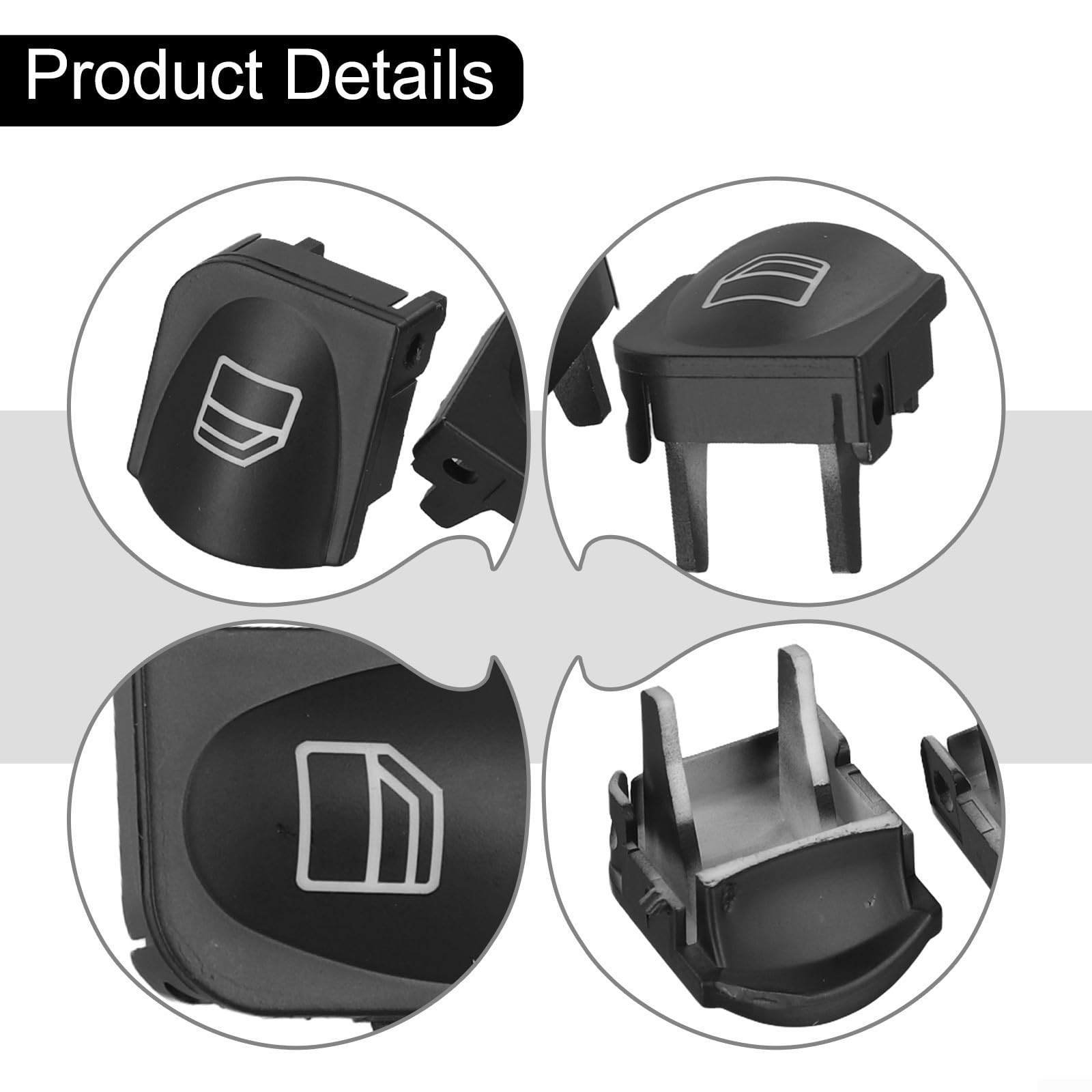 Bouton de remplacement pour interrupteur de lève-vitre pour Mercedes Classe C W203 et CLK pour W209, compatible avec OEM A2038200110 A2038210679, construction