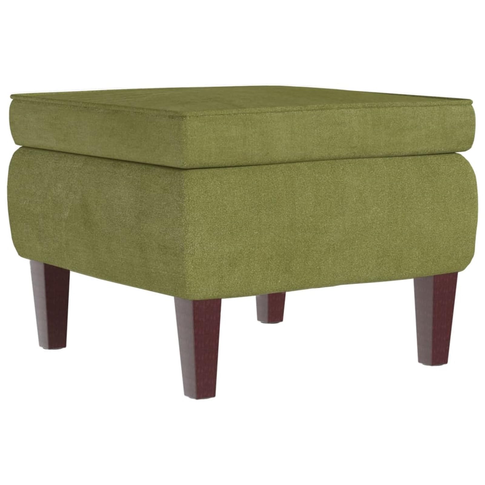 Tidyard Tabouret avec Pieds en Bois Vert Clair Velours, Pouf Repose-Pied Petit Siège Ottoman, Tabouret Bas pour Canapé, Chambre, Salon, Entrée