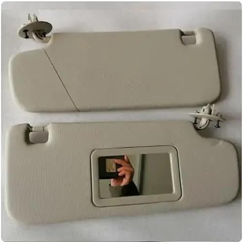 LeaHY Interior Sunvisor with Mirror Front Visor Assembly for Daewoo Matiz for Chevrolet Aveo Spark Sun Shield Car Accessories Beige1pair