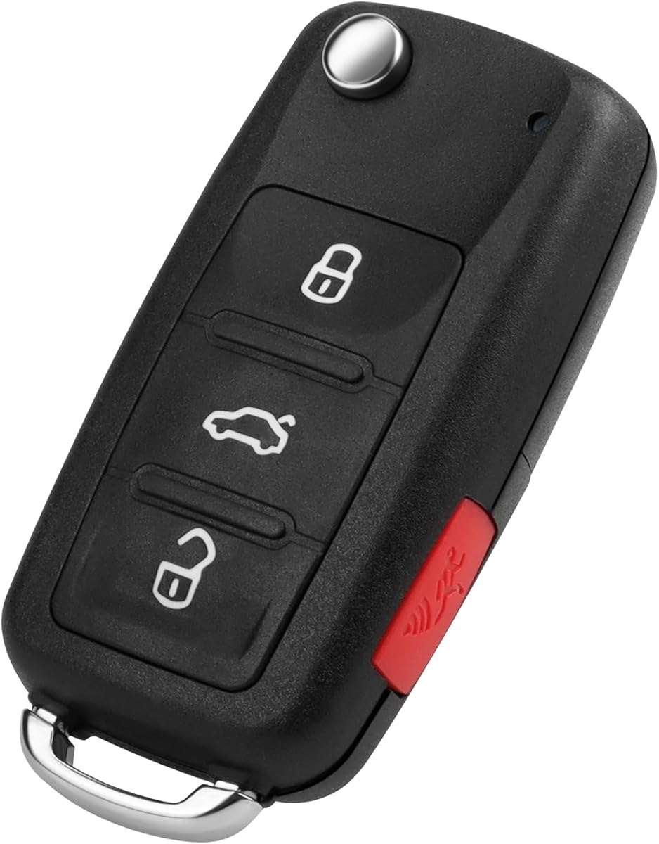 NPAUTO Key Fob Replacement Fits for 2011-2016 VW Volkswagen Jetta, Golf, GTI, Eos, CC, Passat, Touareg, Beetle, Keyless Entry Remote Control Start Car Flip Key Fobs, NBG010180T, 5K0837202AE/AK