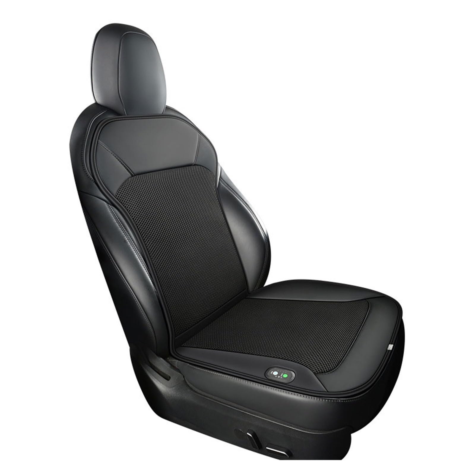 Fundas Asientos Coche Cojín De Asiento para Tesla para Model Y para Model 3, Funda Transpirable con Ventiladores para Conducción En Verano Fundas de Asiento(1PCS 16Fans Black)