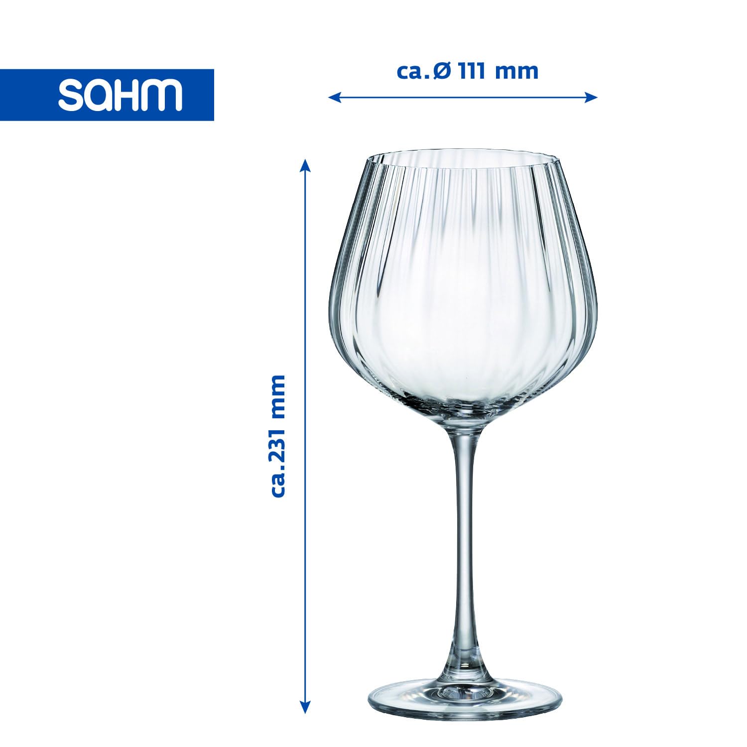 Sahm Columba Optic Rotweingläser 6er Set - Premium Gläser Set 640 ml - Stilvolle Weingläser - Weißweingläser, Rotweingläser & Aperitifgläser