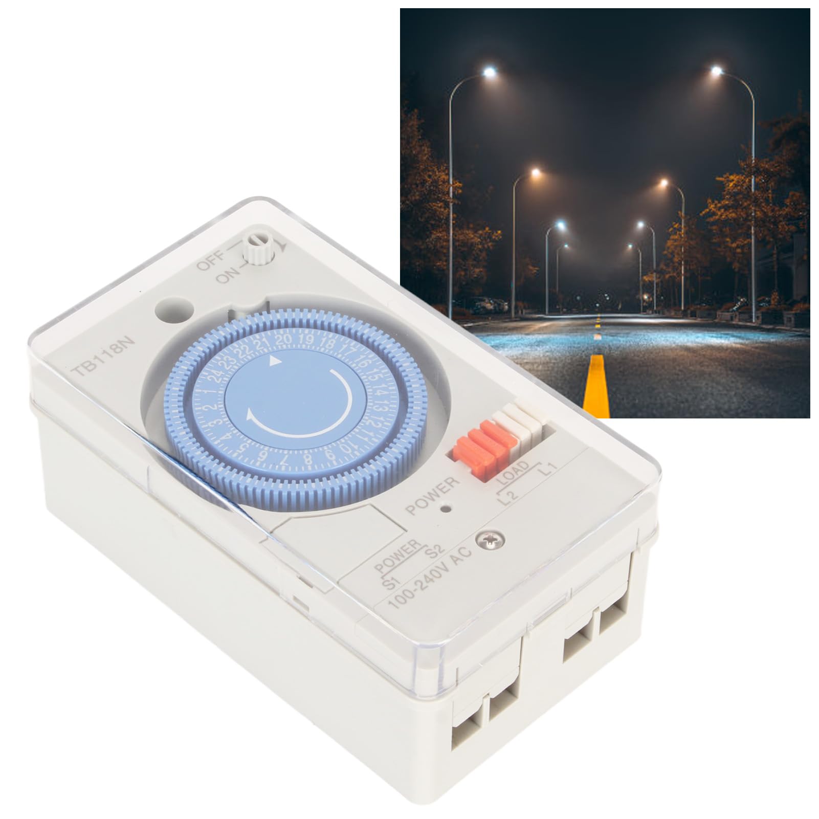 BORDSTRACT TB118N Mechanischer Zeitsteuerungsschalter, 15 Minuten minimaler mechanischer Timer 100 240 V AC für die Heimküche im Freien