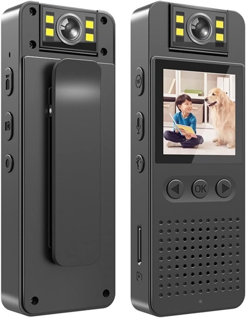 MatLogix Body Mounted Compact Portable WiFi 1080p HD Security DVR Camera with Easy Pocket Clip for Mounting, 1.3" LCD Display, Night Vision, Single Button Easy Operation