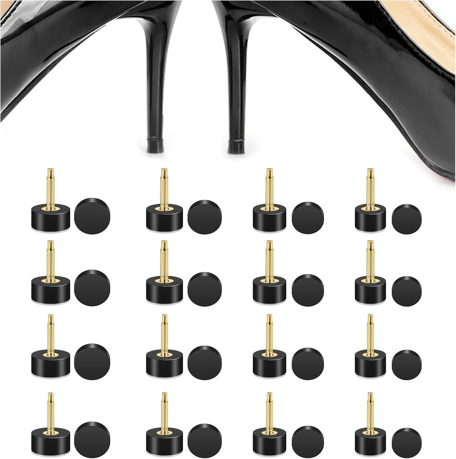 12 Pairs High Heel Shoes Replacement Tips - Shoe Repair Stiletto Caps Protector Dowels Women's Round Cover