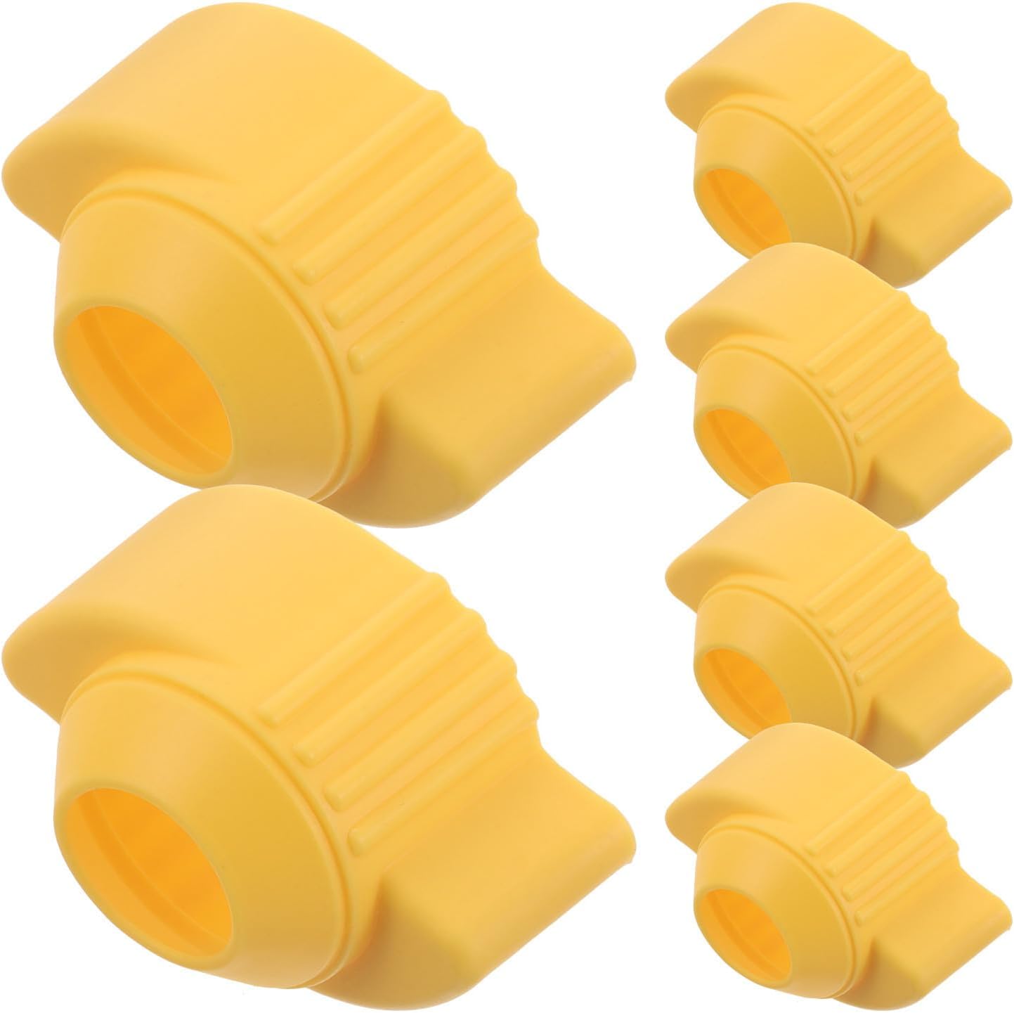 KALLORY 6pcs Round Door Handle Lock Cover Proof Design and Static Protection, TPE Material Soft Door Knob Handle Cover for Offices and Environments Sensitive to Static Electricity, Yellow