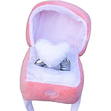 Creative Ring Box Plush Toy, Love Ring Case Toy Stuffed Ring, Couple Ring Gift Boxs for Propose Memory Wedding Anniversary Valentine's Day Gift, Pink