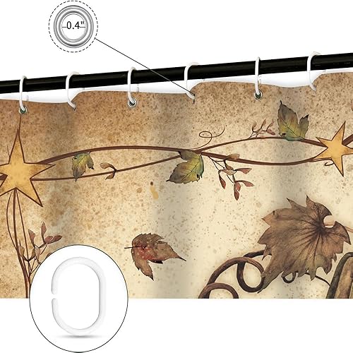 Miniatura 5 de Wathon Cortina de ducha de calabaza, decoración de baño, cosecha de otoño, retro, rústica, decoración de temporada, granja, Acción de Gracias,