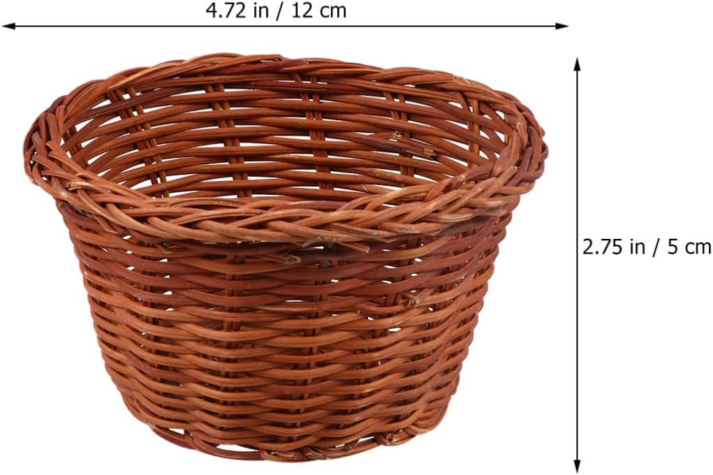 YARNOW Mini, Handcrafted Easter Basket Vine Woven Storage Basket and Cookie Storage Ornament for Home Decoration and Real Object Decoration