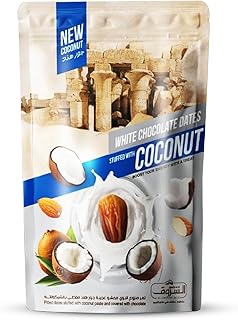 El Sherouk White Chocolate Covered Dates with Coconut & Almonds – 250 g (8.82 oz)
