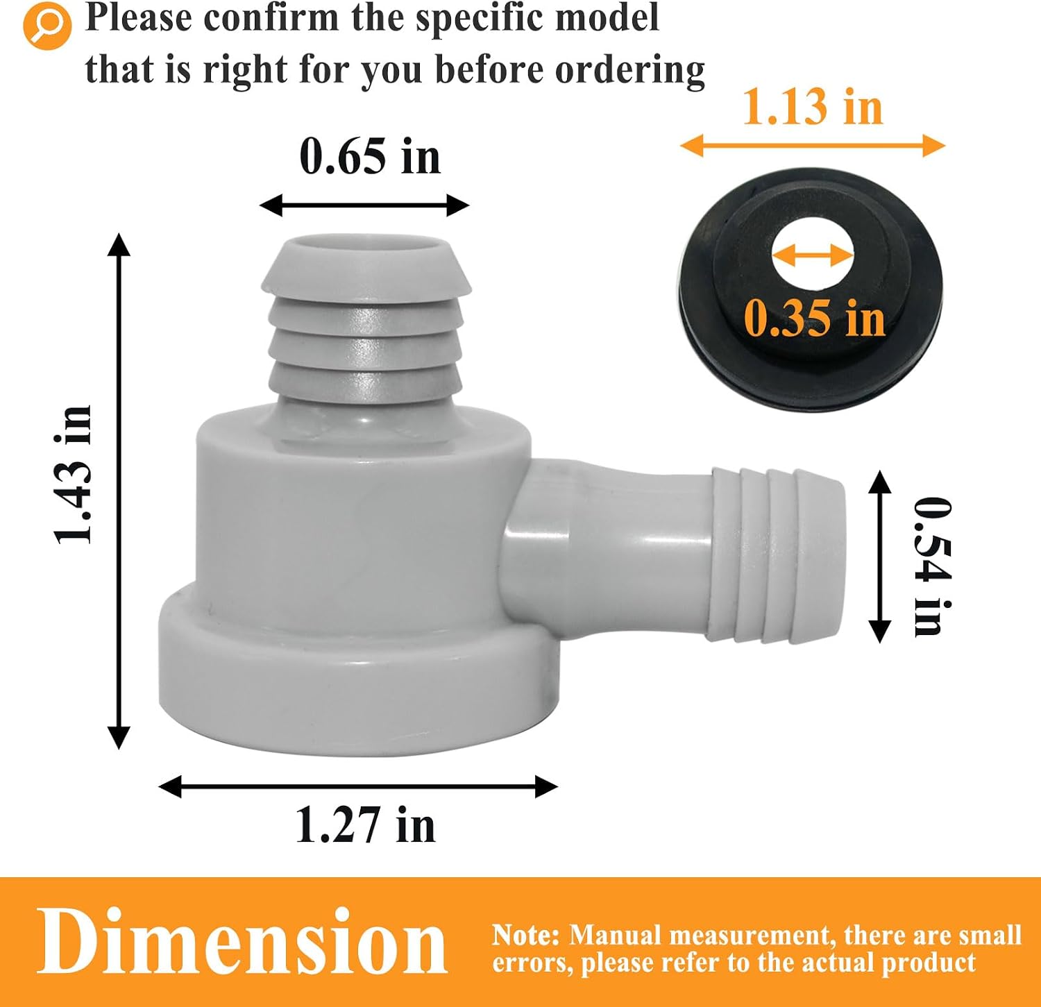 2Sets 179-1266 (18022219) Power Brake Booster Vacuum Check Valve Kit, Grey, Comes with Grommet