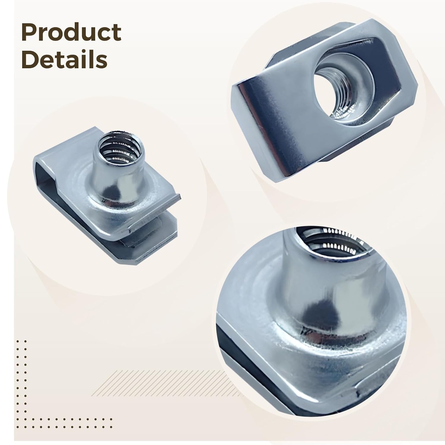Stainless Steel U-Clip Nut Kit M6, M8, M10, 60 Pcs Speed Clips for Sheet Metal and Panel Mounting