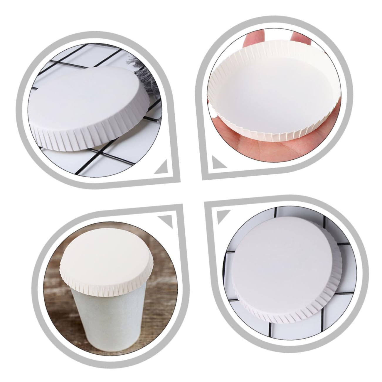 Gogogmee 50pcs Disposable Paper Cup Lids Kitchen Paper Cup Covers for Home Bar Use