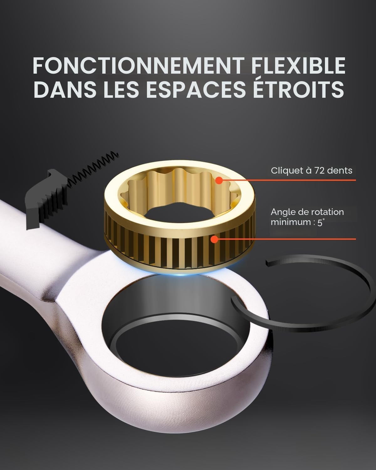 VEVOR Jeu de Clés Mixtes 24PCs, Clés à Cliquet SAE 1/4"-7/8" et Métrique 8-19 mm, Ensemble de Clés en Acier Cr-V, avec Support de Rangement, pour Travaux Ménagers, Réparations Autos, Garage, Atelier