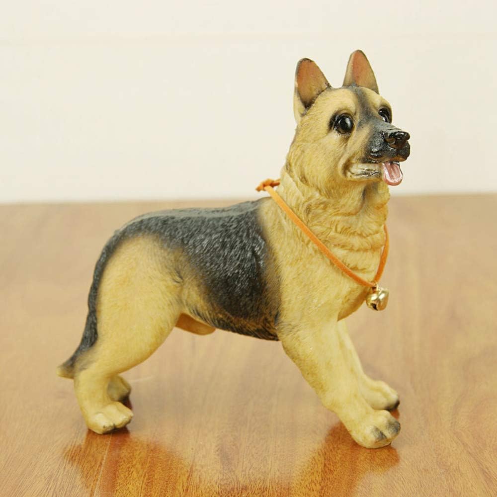 YATUOPNG Home Accessories Ornaments-Decor Figurine Handicraft Statue Simulation German Shepherd Car Decor Crafts Desktop Decoration