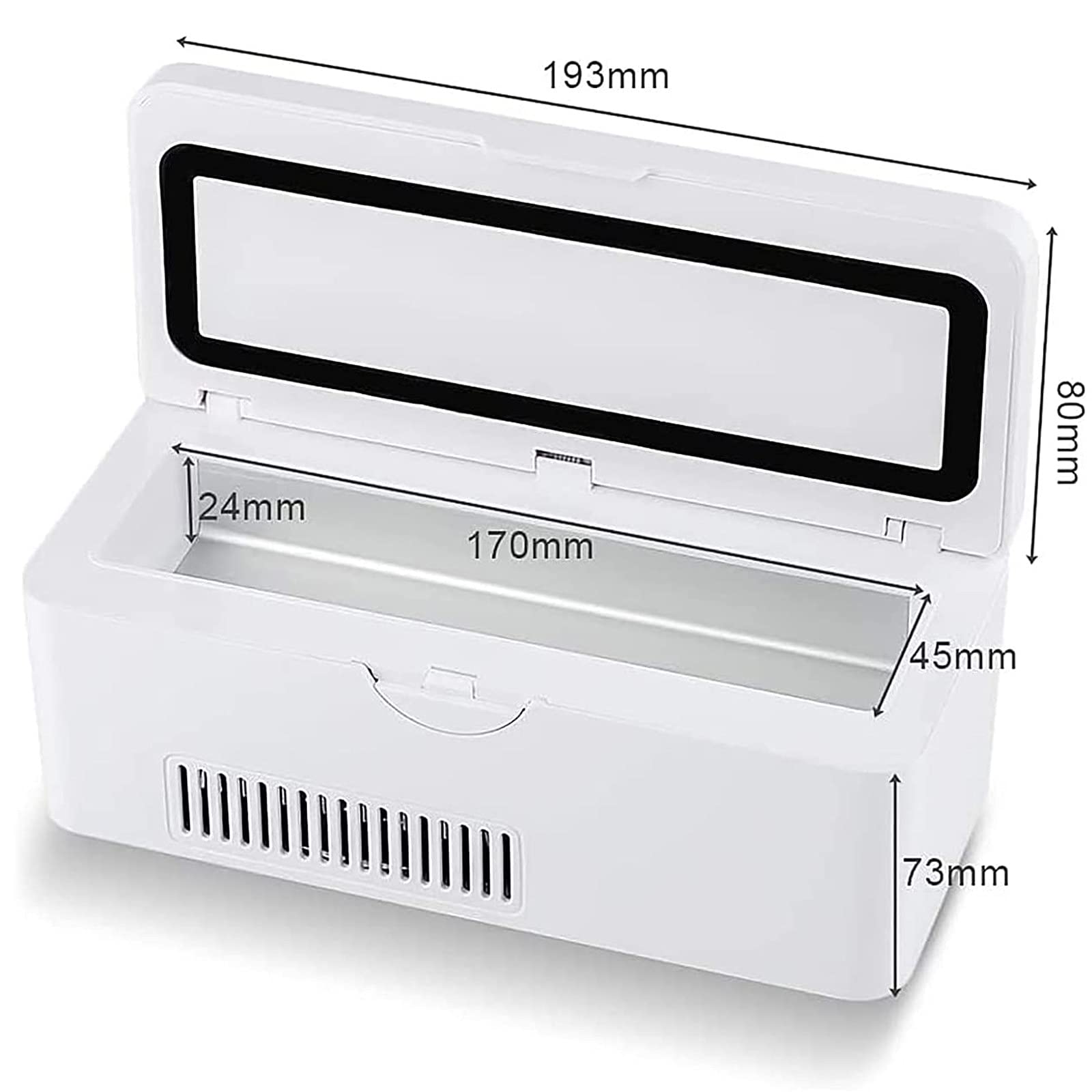 Mini Caja refrigerada de insulina, Estuche de Viaje portátil con Enfriador de insulina con batería de 8000 mah y Pantalla LED, Enfriador de Bolsa fría de 2-8 ℃ para Viajes, hogar,