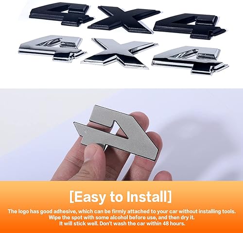 Miniatura 5 de Calcomanía de emblema 4x4 emblema cromado 3D de 8 pulgadas insignia de repuesto para automóvil camión puerta guardabarros lateral maletero trasero