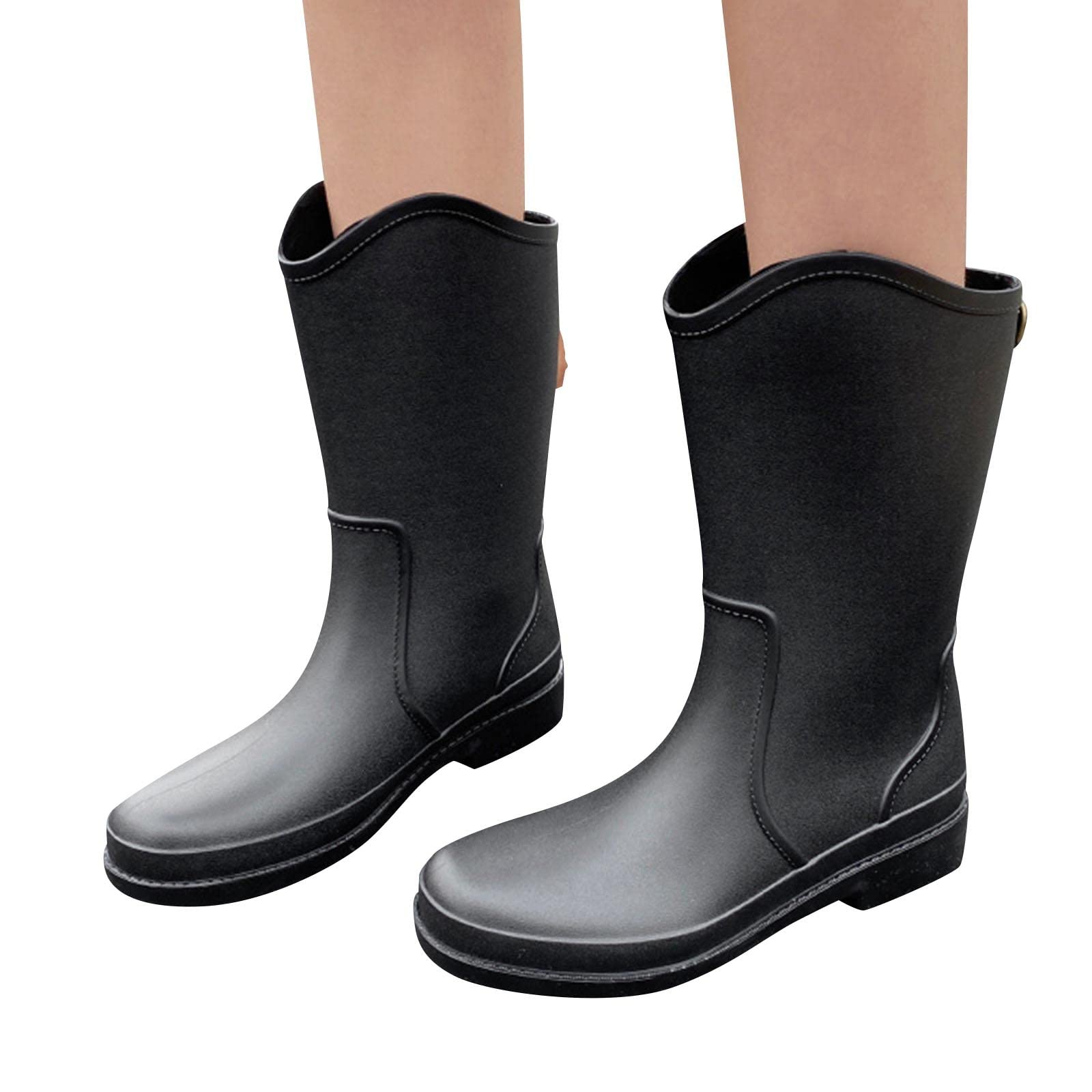 Botas de goma para mujer, impermeables, botas de lluvia, botas de agua Wellington, botas de jardín, botas de lluvia antideslizantes, botas de goma, botas largas, botas de goma, botas de lluvia, botas