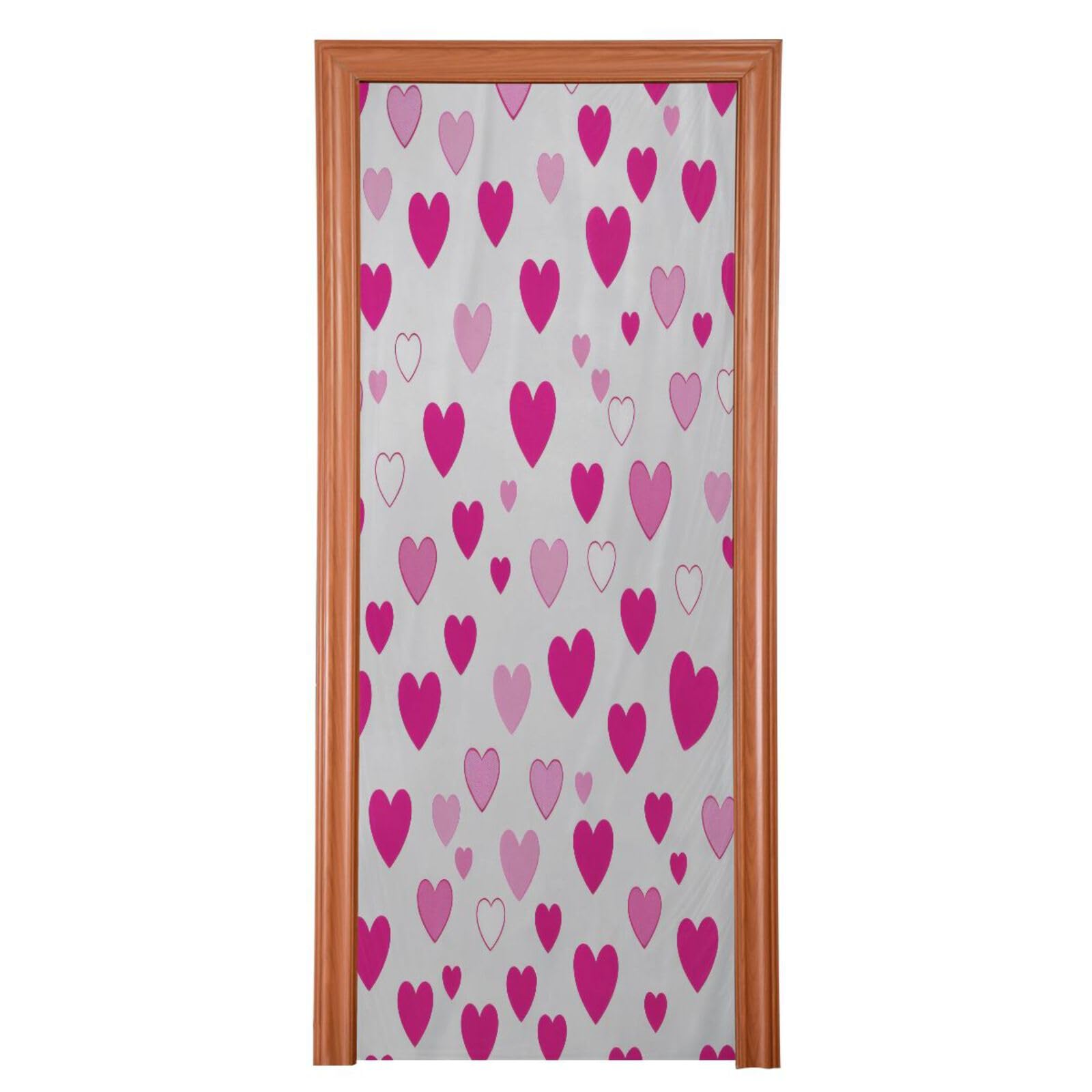 FLildon Plum Red Heart Love Valentine's Day Door Cover Decoration, Party Accessory Porch Decor for Festive Ornament Room Door Covers 35 x 79 Inch