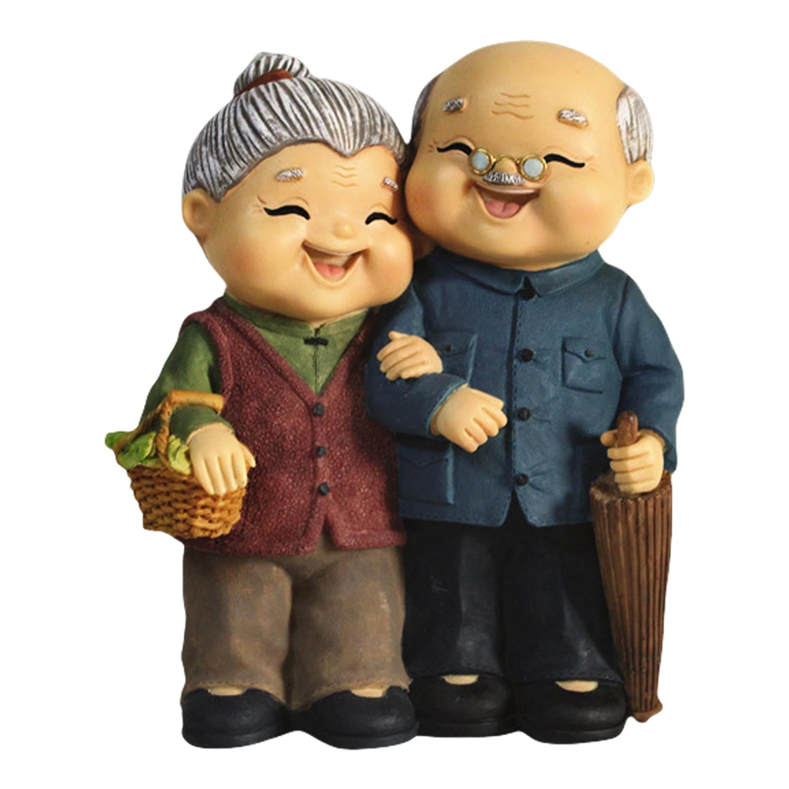 oringnat Romantics Resins Loving Elderly Couple Figurine Statue Ornament for Home Decors and Wedding Valentines