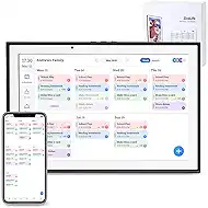Digital Calendar 10.1 Inch Smart Electronic Planner, IPS Touch Screen, 32GB, Electronic Slideshow, Wall-mounted with Third-Party Calendar Sync, Chore Tracker, Meal Plan & Photo Display, Gifs for Mom