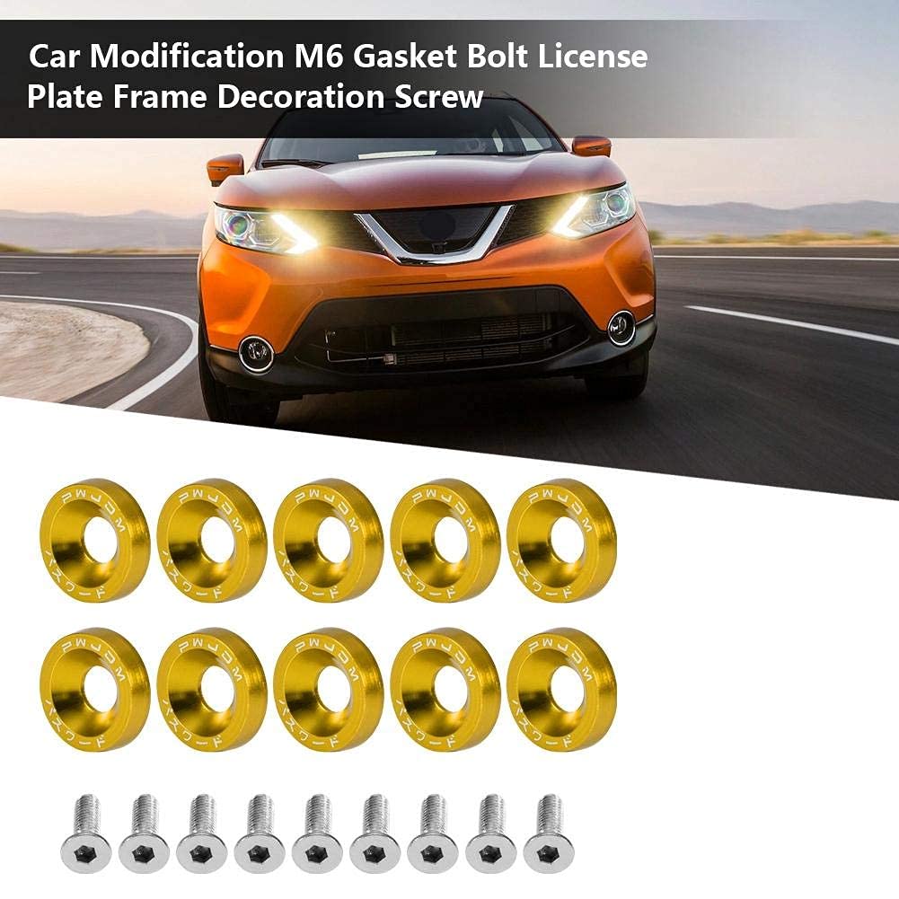 10 Pezzi Viti M6 Rondella Vite a Testa Cilindrica in Acciaio Inossidabile Modifica M6 Guarnizione Bullone Auto Telaio Decorazione Vite Viti 6 MM per Parafango per License