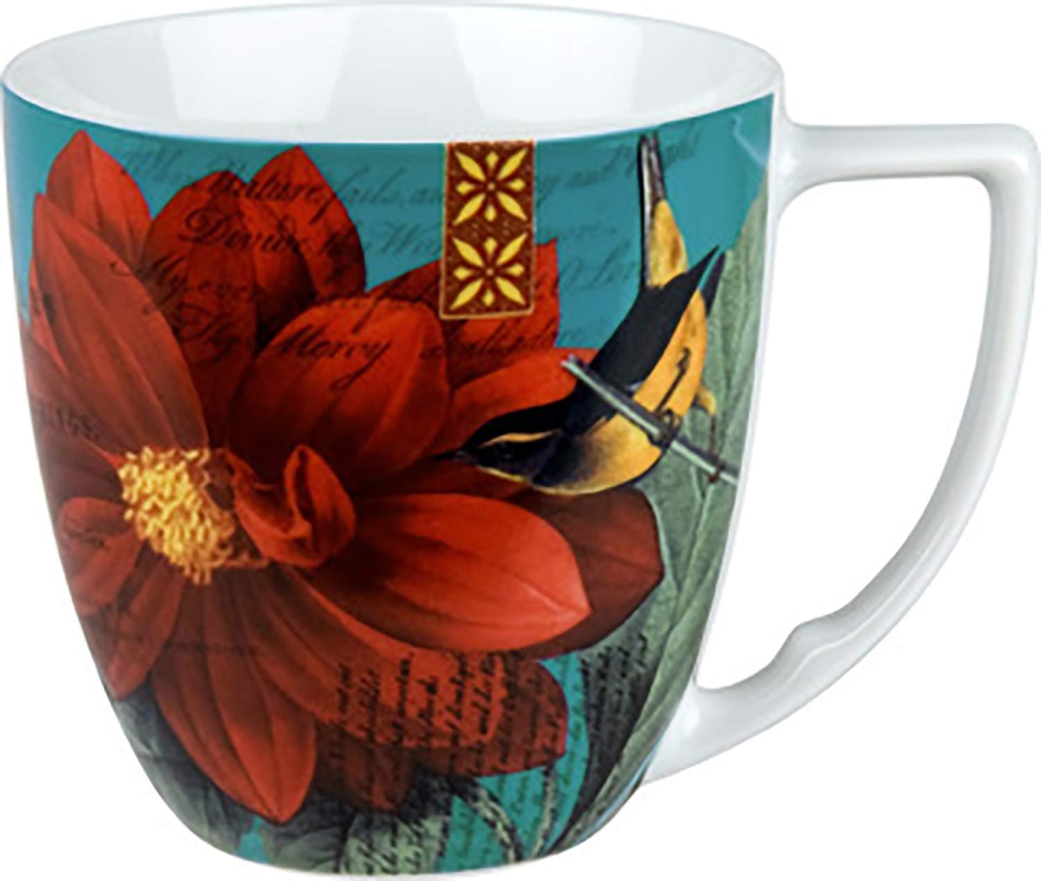 Waechtersbach Impressions Red Dahlia Flowers Coffee Mug