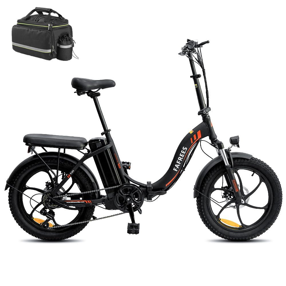 Fafrees Electric Bike, Folding Electric Bikes for Adults, 36V 16Ah Removable Battery Ebike for Man and Ladies, 20 * 3.0 INCHES Fat Tire 250W Electric Bikes for Beach and Snow, F20