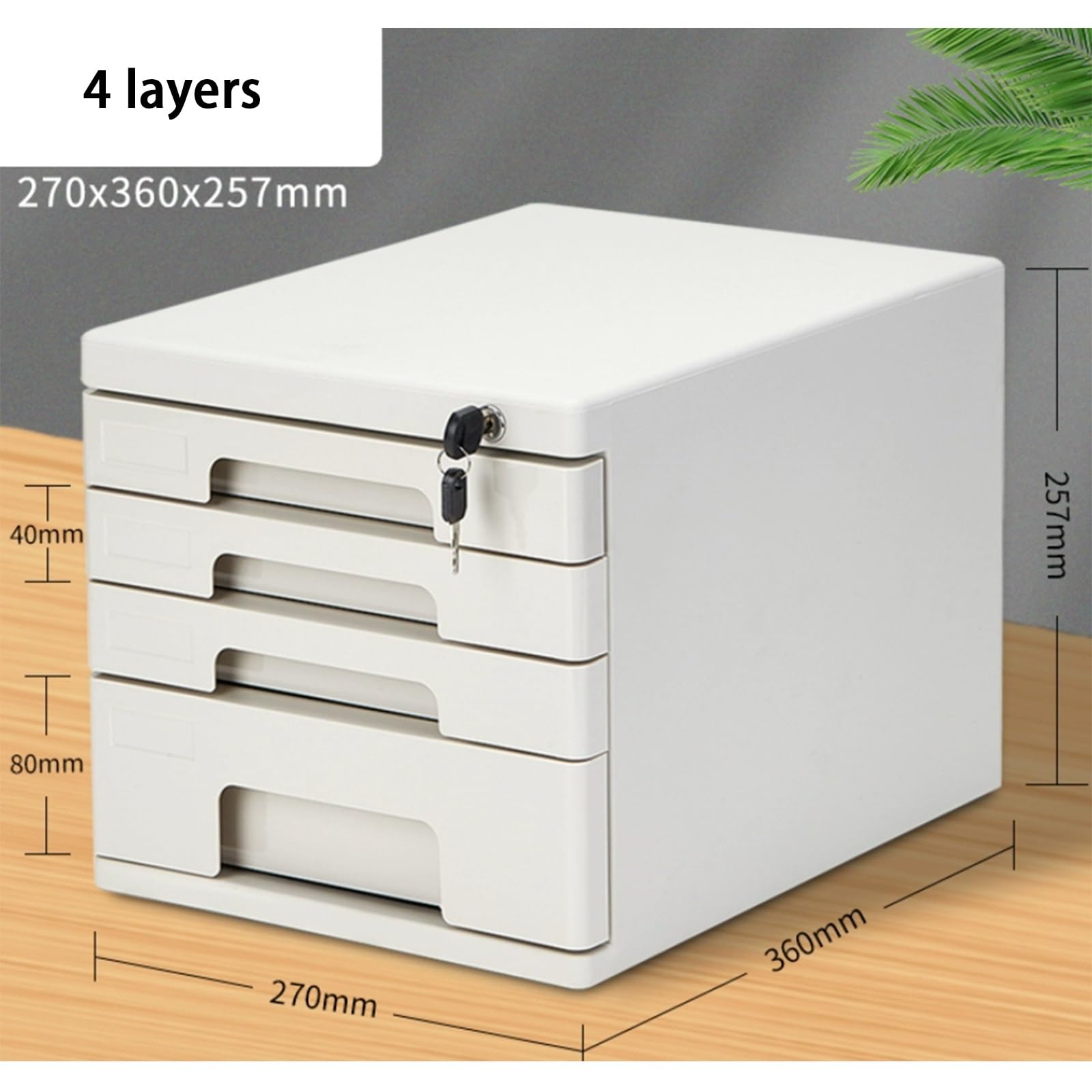 Cassettiera Portadocumenti A4 A 4/5 Ripiani Con Serratura - Organizzatore Per Documenti Da Ufficio, Cassettiera Da Scrivania Per Cartelle, Documenti E Altro Casa Ufficio(Gris,4-layers)