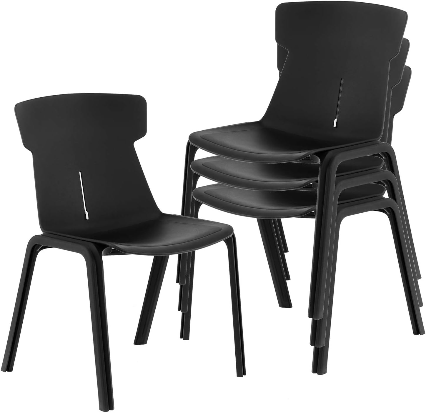 Amazoncom Ekstere Office Stacking Chair No Wheel With Back Support And Sturdy Plastic Frame For Home School Church Conference Reception Bifma Certification X51 Black 4 Pcs Office Products Amazoncom Ekstere Office Stacking Chair No Wheel With Back Support And Sturdy Plastic Frame For Home School Church Conference Reception Bifma Certification X51 Black 4 Pcs Office Products
