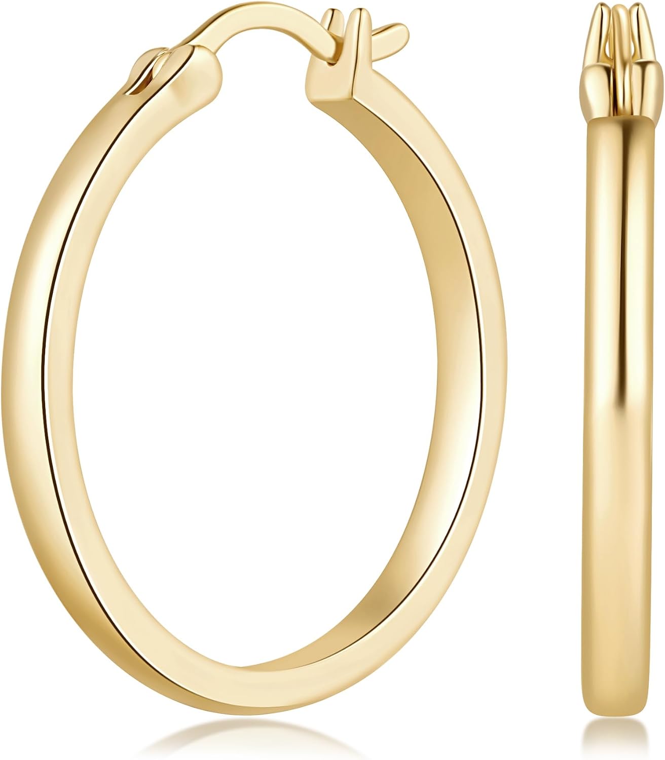 Gold Hoop Earrings 14K Gold Earrings for Women Gold Hoop Earrings for Womens Hoops Pure Minimal Style for Light and Delicate Hoops Earring for Womens 20/25/30/40mm