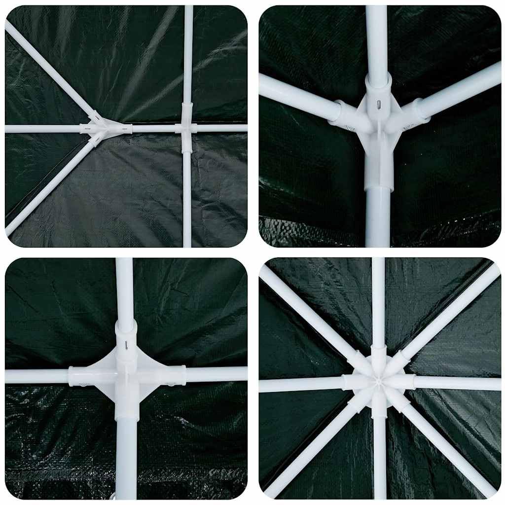 Tenda per feste, verde, in polietilene e acciaio, 600 x 400 x 266 cm, gazebo pieghevole e gazebo da giardino per matrimoni, barbecue, terrazza, protezione solare e pioggia per esterni