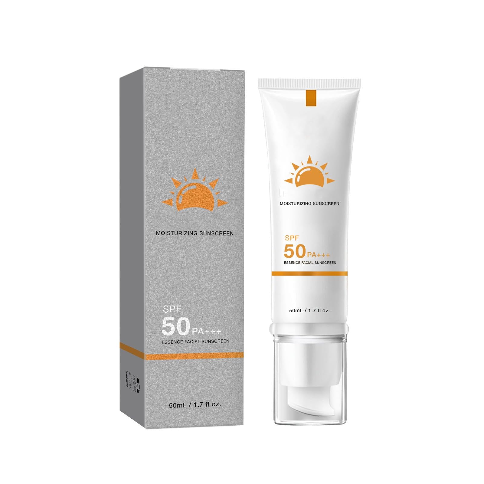 Tinted Sunscreen for Face, Protector Solar SPF 50, Tinted Sun screen, Hydrating Sun Essence Face Sun Cream, No Sticky, Waterproof, Travel Size Sunscreen,Against UVA and UVB (1pc)