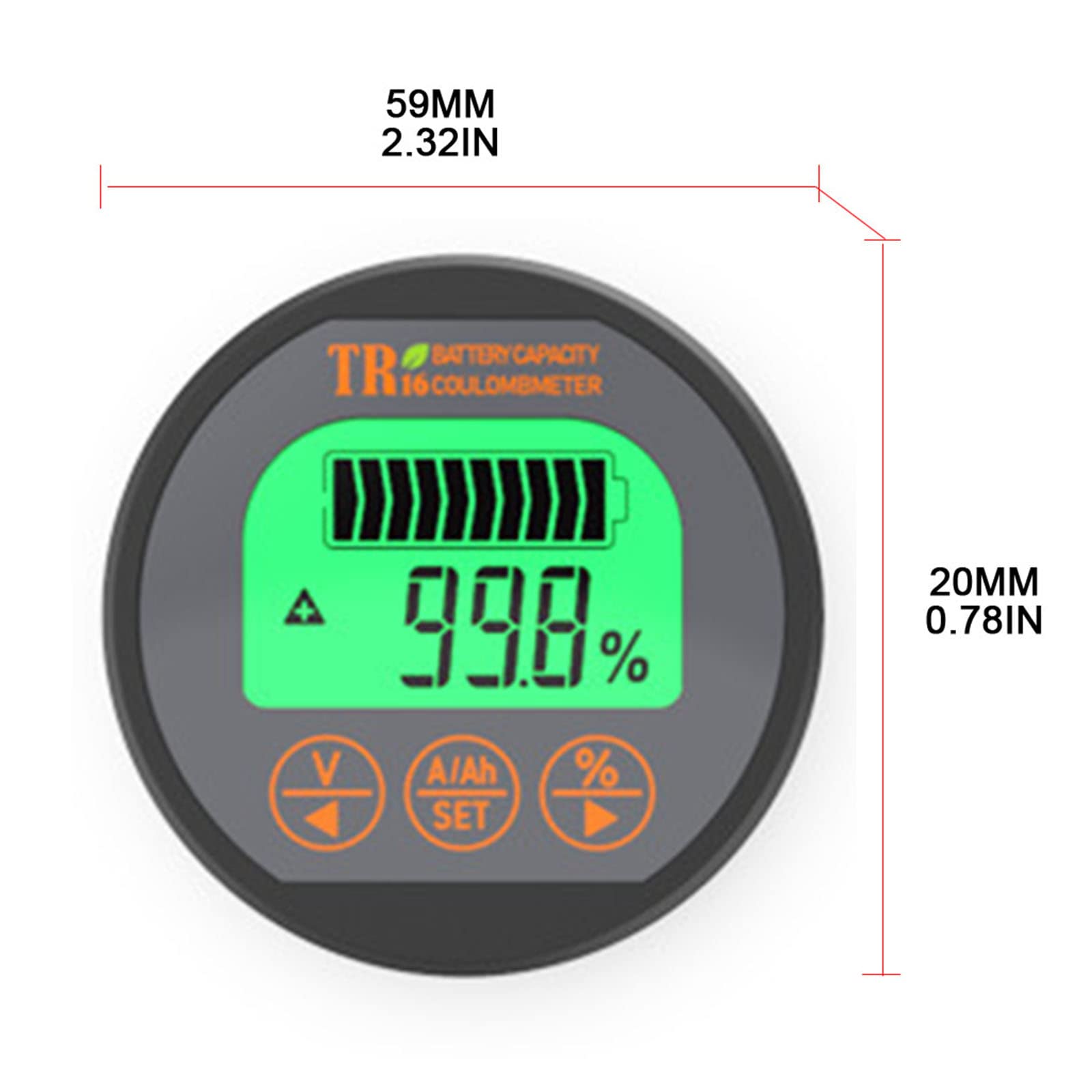 Für 8-80V 50A 100A 350A TR16 Coulomb Zähler Kapazität Amperemeter Voltmeter Tester Kapazität Wasserdicht