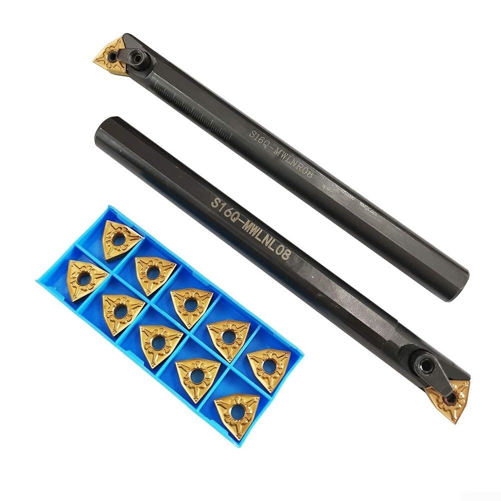 S16Q MWLNR08 MWLNL08 Juego de portaherramientas de torno de 16 mm con insertos WNMG0804 para mecanizado y acabado de precisión