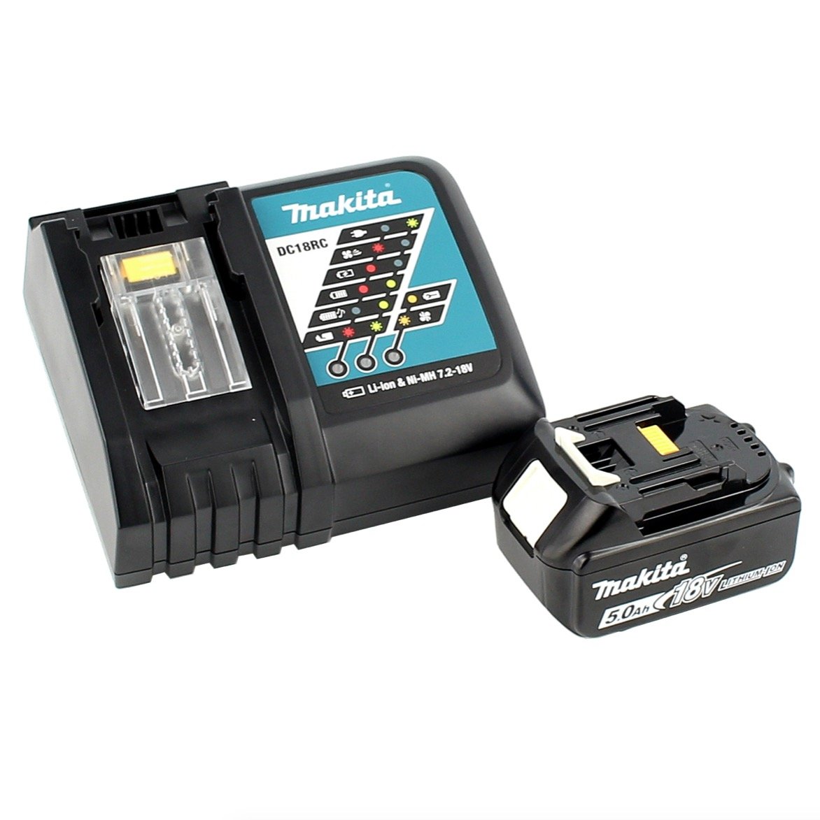 Makita DGD 800 RT1J Akku Geradschleifer 18V + 1x Akku 5,0Ah + Ladegerät + Makpac