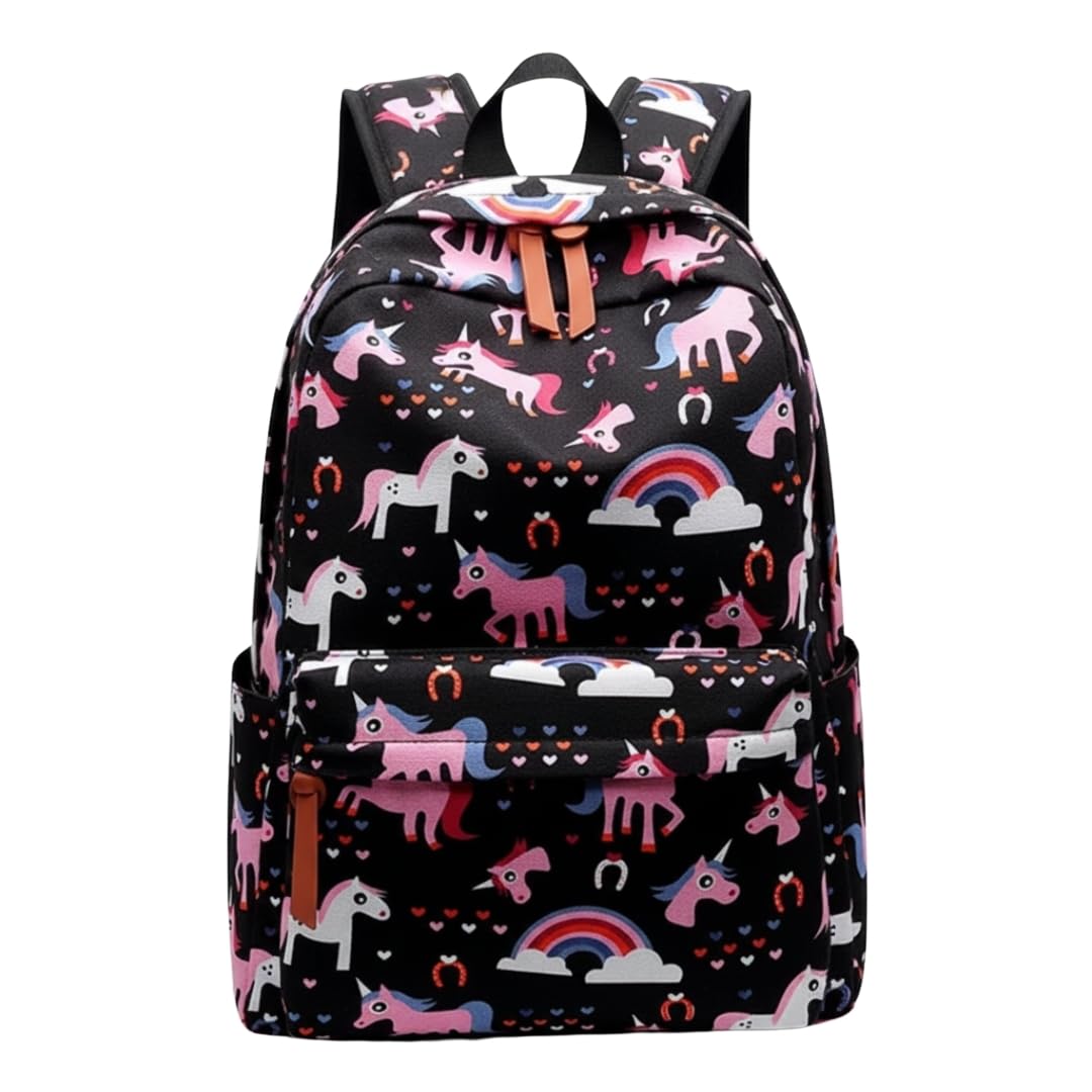 TYPIFY® Stylish Korean Preppy Unisex School Backpack – Multiple Colors & Unicorn Designs | Spacious Travel, College & Office Bag with Laptop Compartment | Gift for Kids, Teens