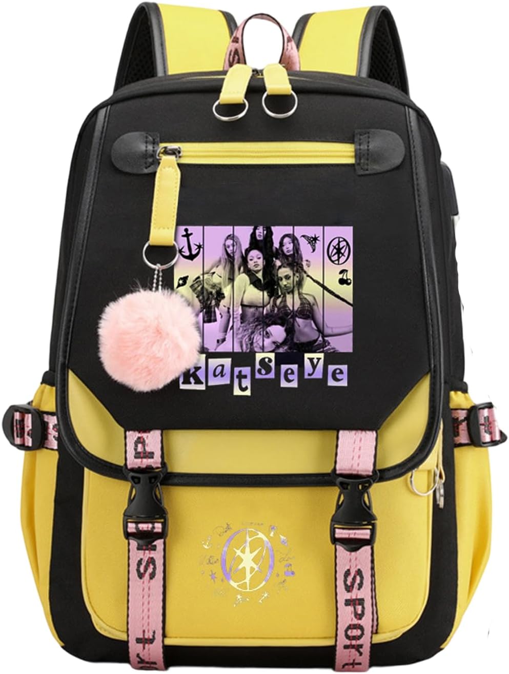 Katseye バックパック Katseye Merch キャンパスバッグ 軽量 旅行 新学期ギフト 韓国 ポップバックパック ファン向け