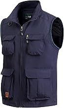MeiLayM Gilet da Pesca da Uomo All'aperto Gilet Multi-Tasche Gilet Leggero Traspirante Giubbotto Asciugatura Rapida Gilet Sportivo Senza Maniche Gilet Campeggio Escursionismo Gilet