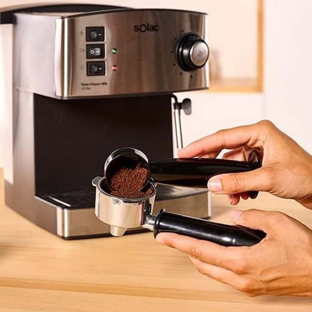 Solac Cafetera TASTE CLASSIC M80 |café cremoso | boba italina 20 bares| 100% Espresso. Es apta para café molido y monodosis.