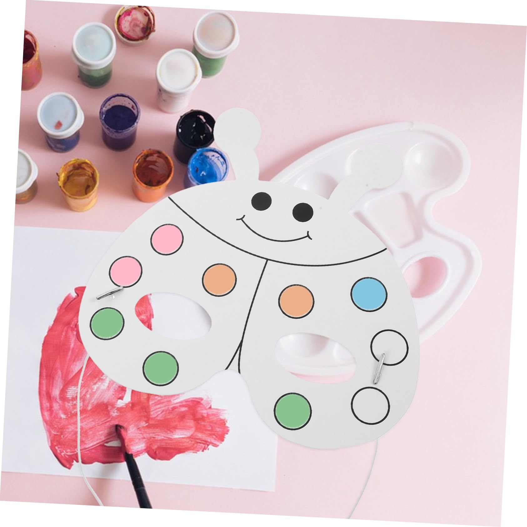 YARNOW Set di Maschere di Carta per Bambini con Pig Mask da Colorare, 24 Pezzi con 12 Pennarelli Acquerello per Maschere di Animali, per Spettacoli Teatrali e Sviluppo Stile Casuale