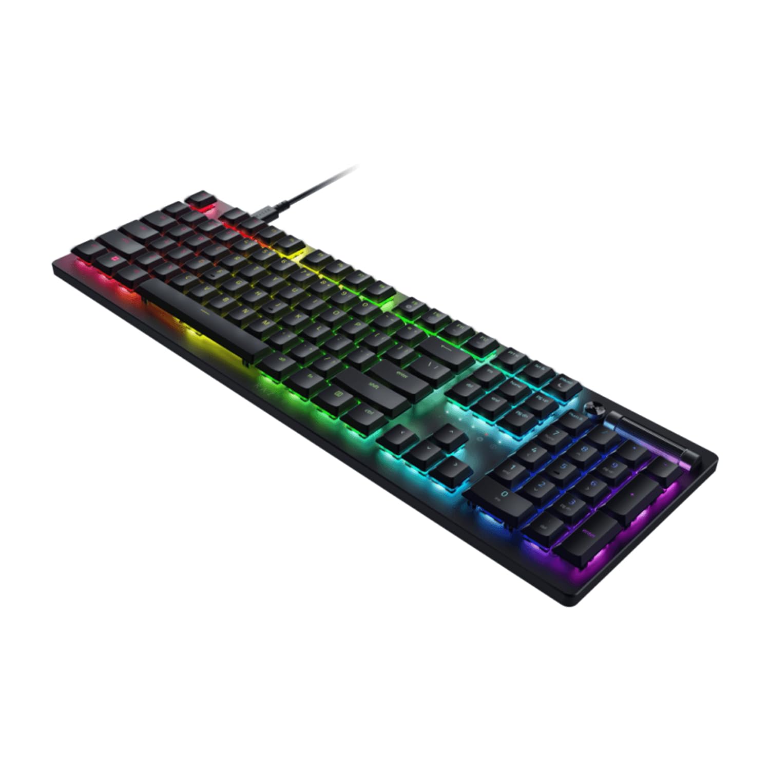 Razer DeathStalker V2 (commutateur Rouge) – Clavier de Jeu Optique Bas (commutateurs optiques linéaires, câble de Type C Amovible, Touches gravées au Laser, Chrome RVB) | Noir