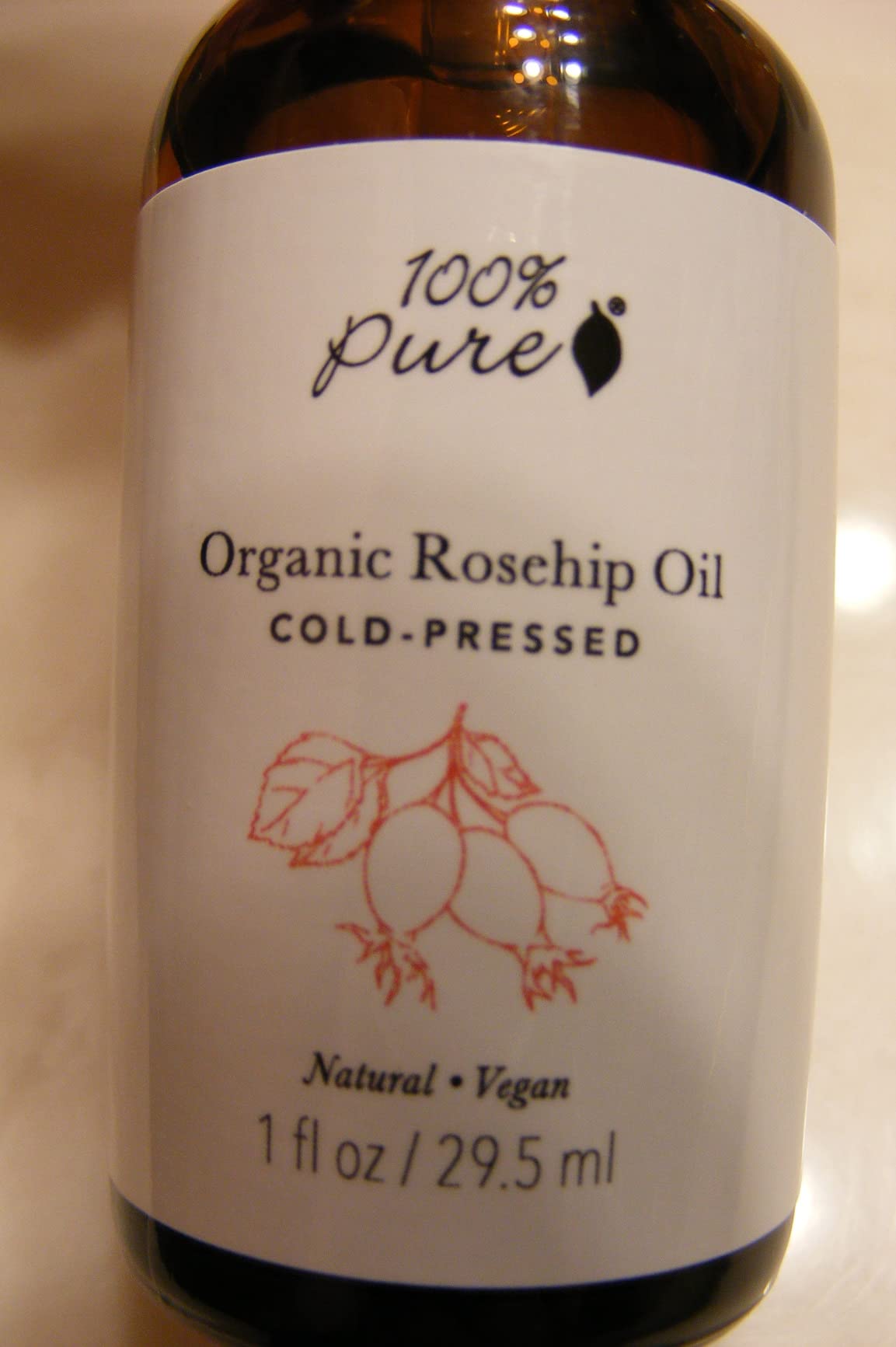 100% PURE Organic Rosehip Oil Moisturizer For Face, Body, Hair Hydrating Vitamins & Omega Fatty Acids Support Glowing, Plumped Up Youthful Skin - Natural Cold-Pressed Facial Radiance - Vegan - 1oz