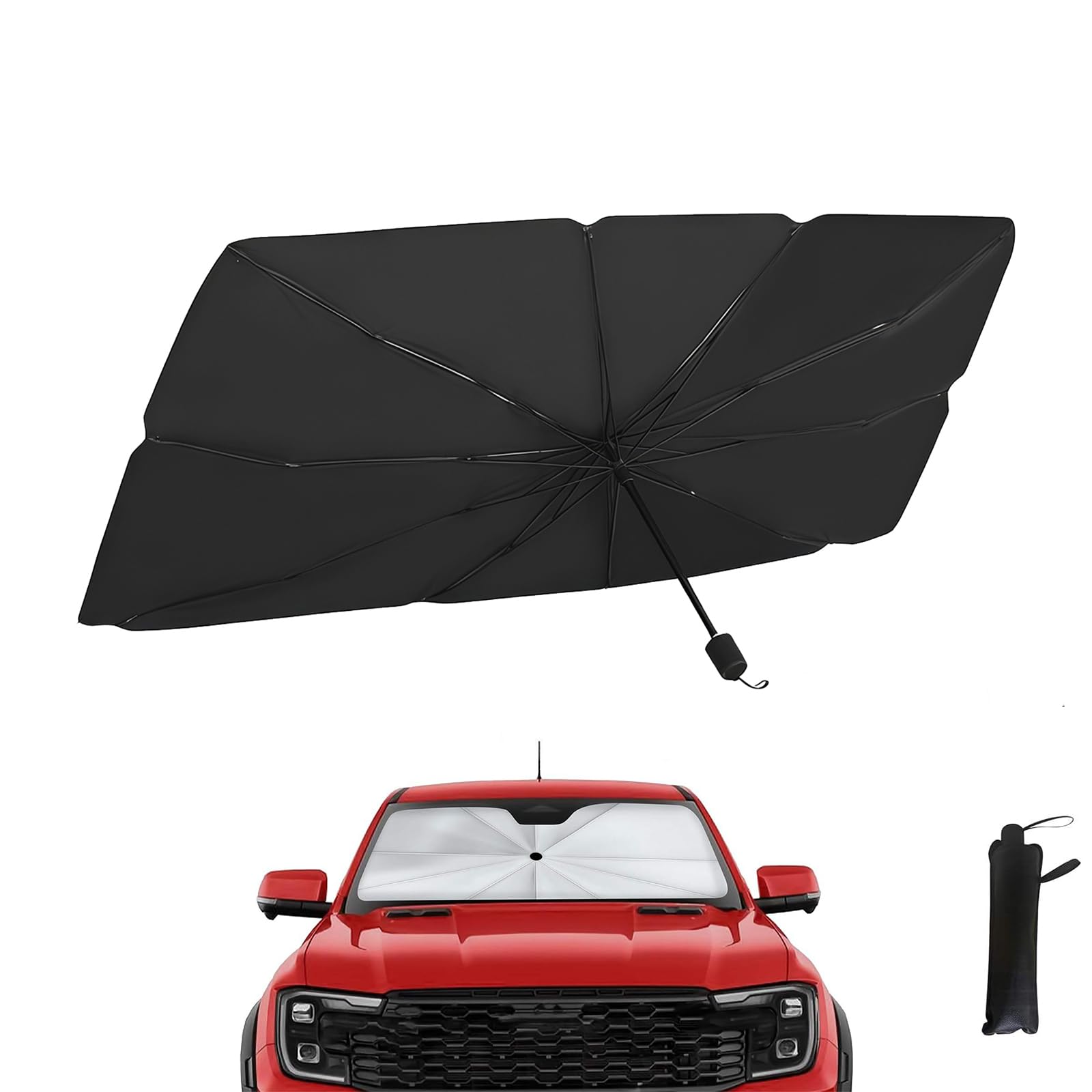 Parasol Coche Delantero, Parasol Plegable Bloquea de Los Rayos UV Paraguas Coche, para la Mayoría de Los Vehículos, 140 x 80 cm