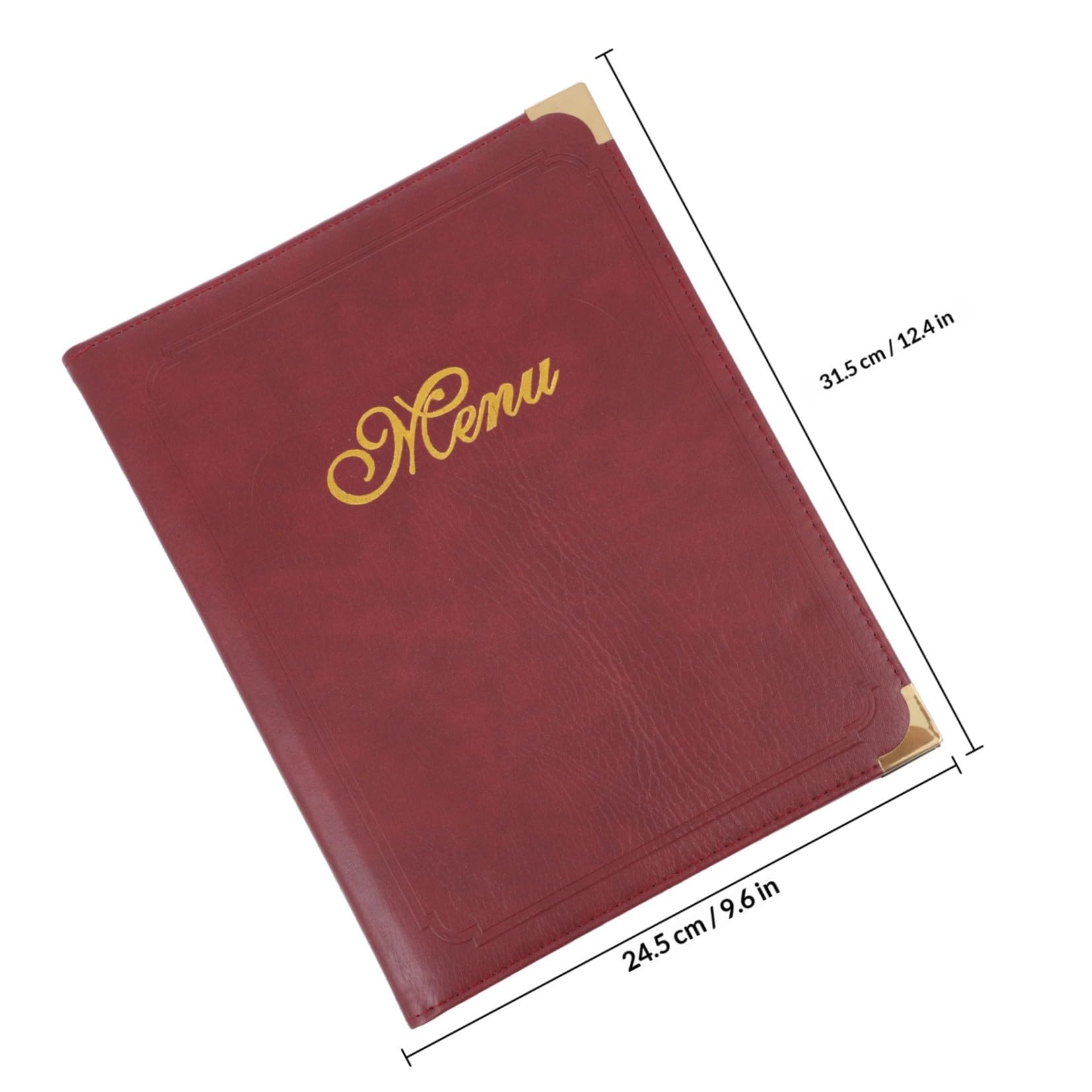 Carpeta de Menú de Restaurante A4 en Piel Sintética Burdeos, Soporte Transparente para Exhibición de Precios y Pedidos, Libro de Menú Práctico para Bar y Comedor Profesional