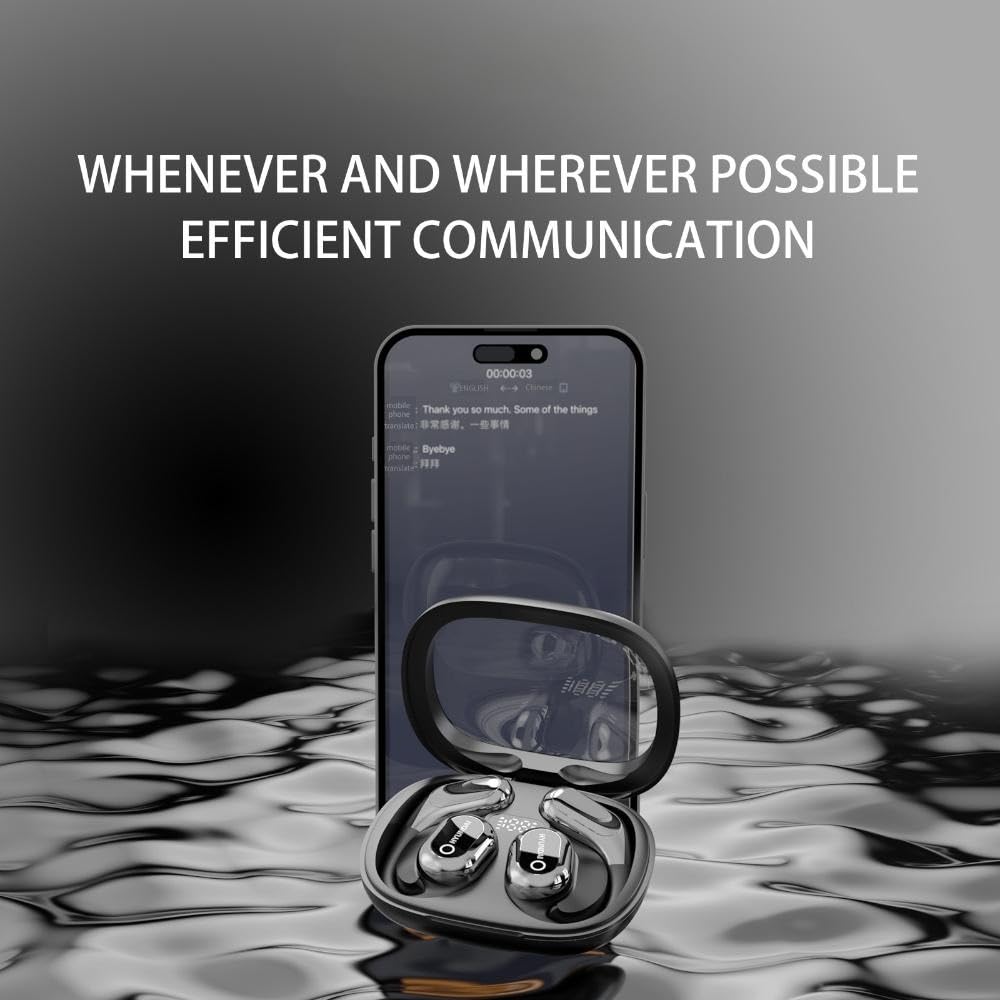 Over Ear Earbuds AI Hy-Undai Y16 Open Free Wireless Translation Bluetooth Wireless Bluetooth Translation Earbuds