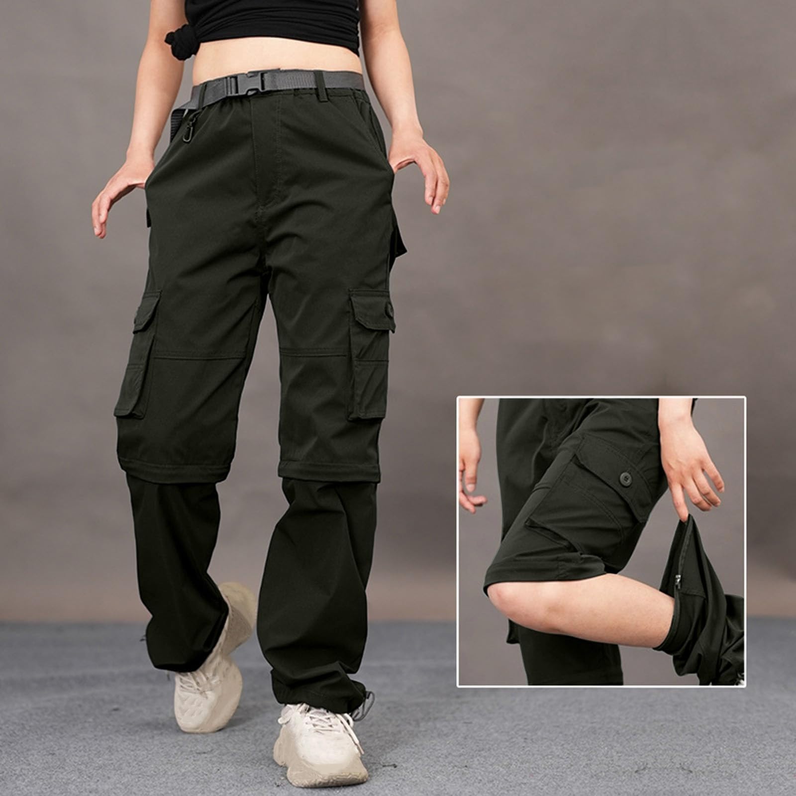 Generico Pantaloni da Trekking Donna Estivi Sweatpants Wide Leg Jogger Palestra Baggy Harem Curvy Cargo Push Up Protezioni Impermeabili Ciclisti Tattici Pantalone