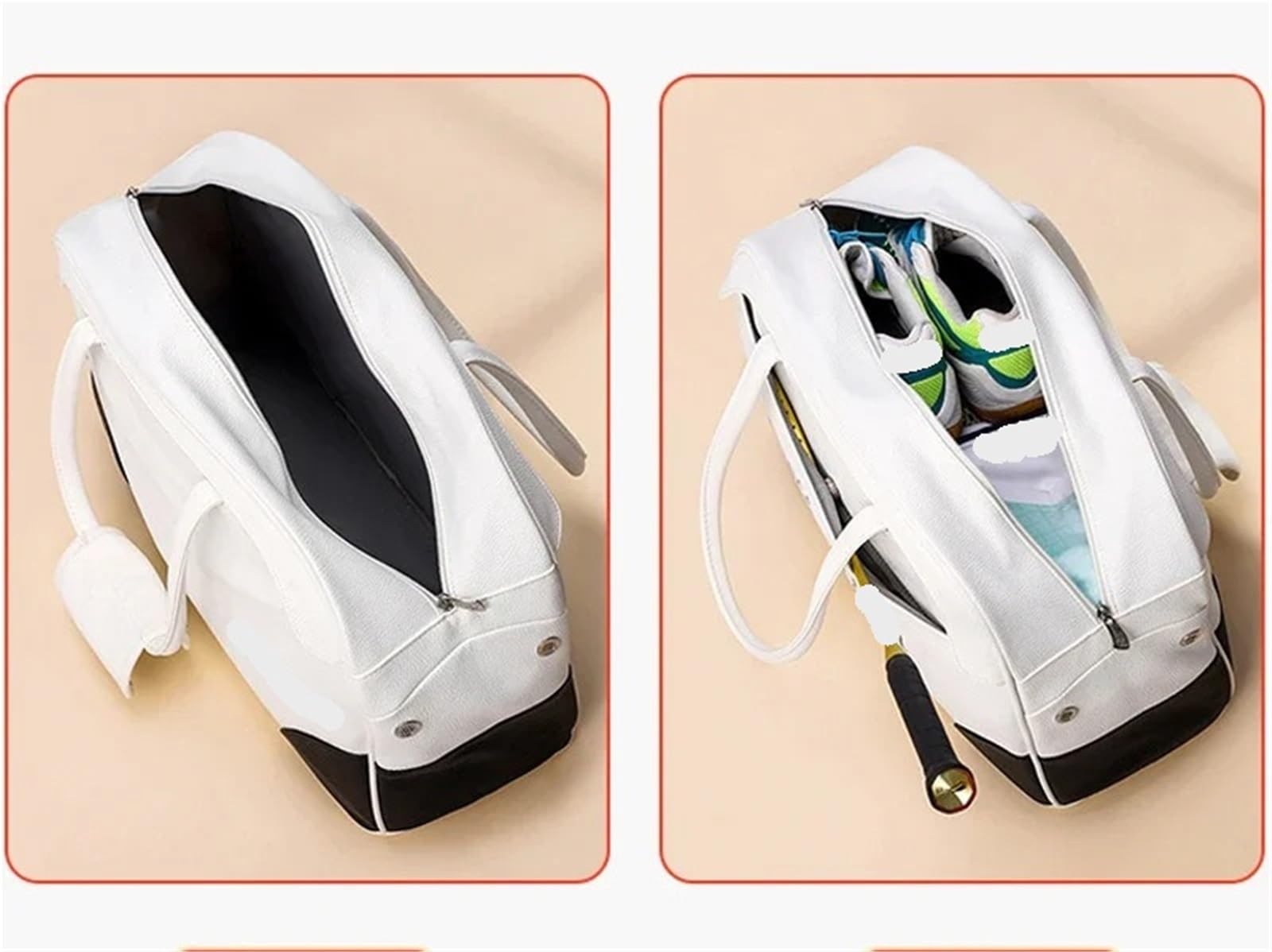 Raquetero Tenis Bolsa for Raqueta de Tenis, Bolsa for Raqueta de bádminton, Bolso for Raqueta, Bolsa for Raqueta de Tenis portátil Unisex Deportiva(White)
