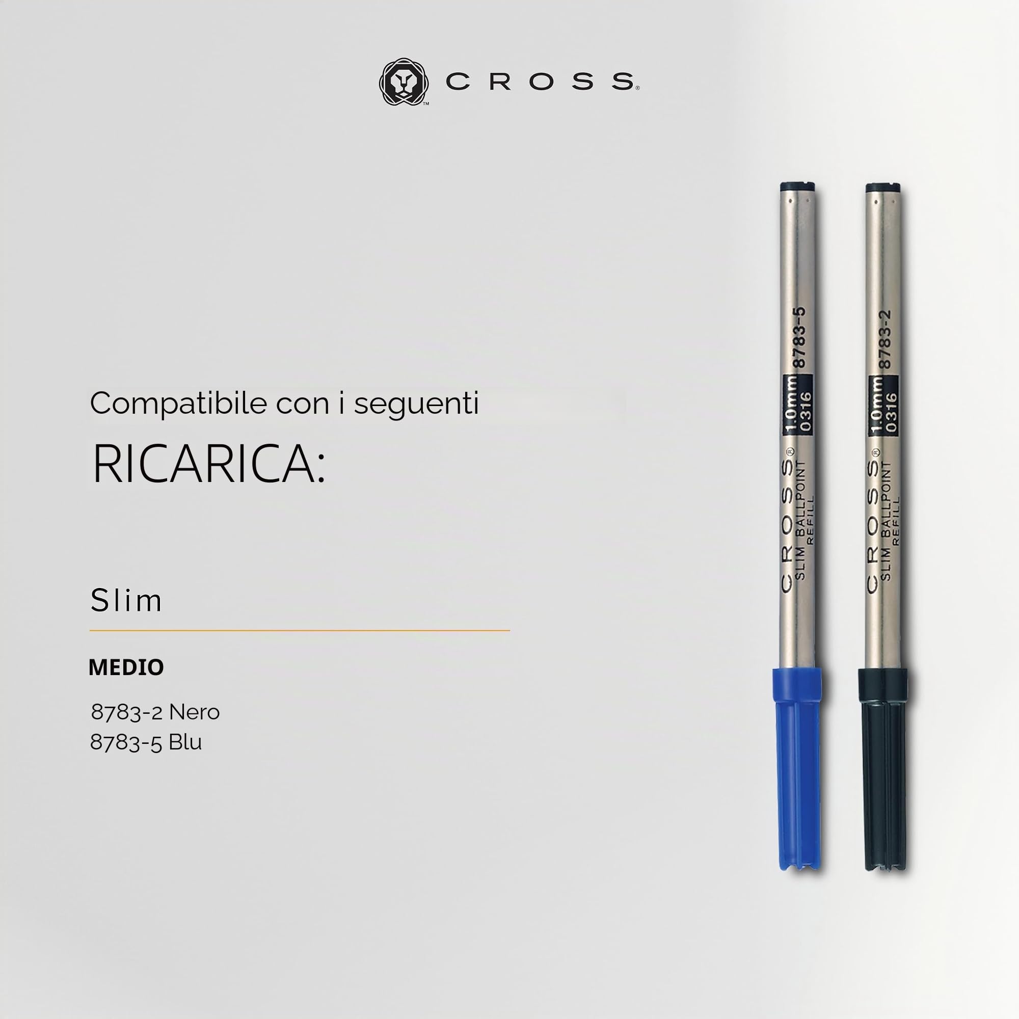 A. T. Cross penna a sfera cross Click Rosso Metallizzato, in Self serve Confezione
