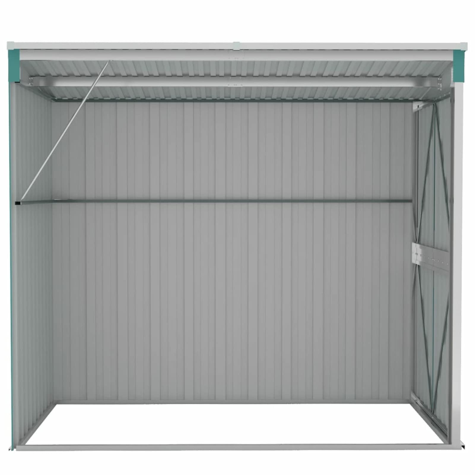 Tidyard Wand Geräteschuppen Kunststoffgriff mit Sperrfunktion Gerätehaus Gartenhaus Gartenschuppen Schuppen Metallgerätehaus 118 x 194 x 160/178 cm (L x B x H) Verzinkter Stahl, Metall